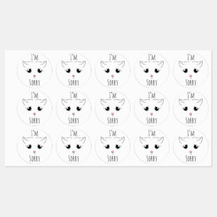 Sad Cat Face: I'm Sorry Labels