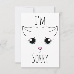 Sad Cat Face: I'm Sorry Thank You Card