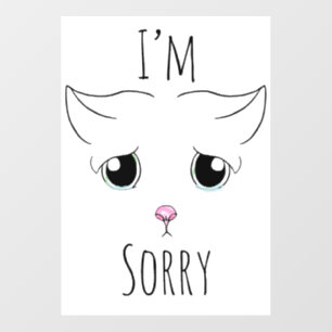 Sad Cat Face: I'm Sorry Wall Decal