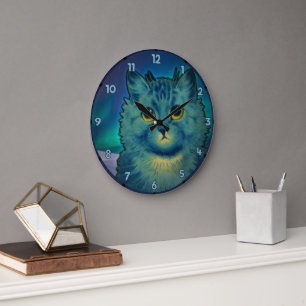 SAD CAT KITTY BUDDY LARGE CLOCK