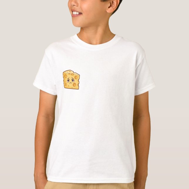 Sad Cheese Wedge Cartoon Kids T-Shirt (Front)