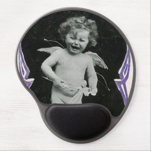 Sad Cherub Angel Print Gel Mouse Pad