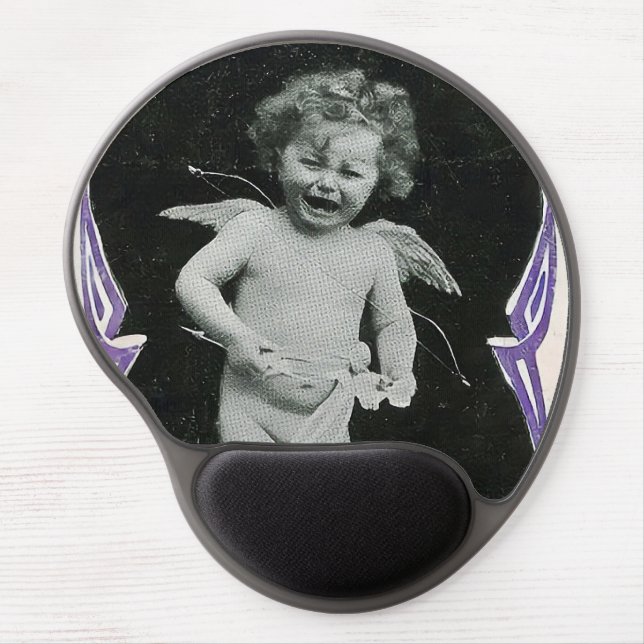Sad Cherub Angel Print Gel Mouse Pad (Front)