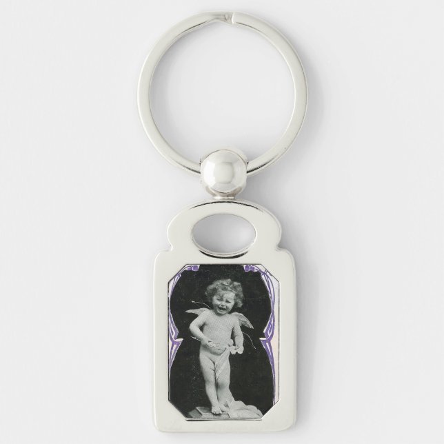 Sad Cherub Angel Print Keychain (Front)