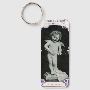 Sad Cherub Angel Print Keychain