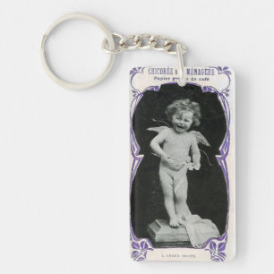 Sad Cherub Angel Print Keychain