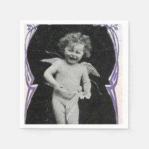 Sad Cherub Angel Print Napkins