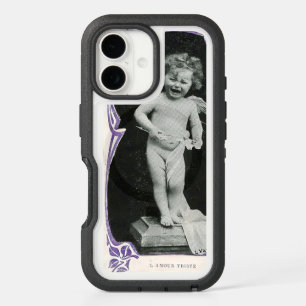Sad Cherub Angel Print iPhone 16 Case
