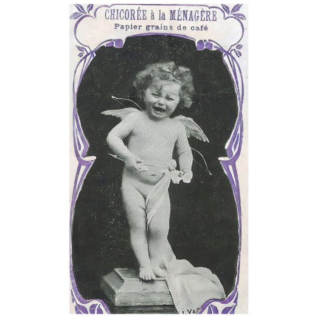 Sad Cherub Angel Print Tablecloth (Front)