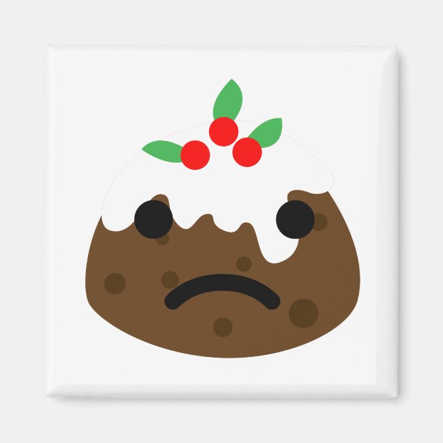 sad christmas pudding magnet (Front)