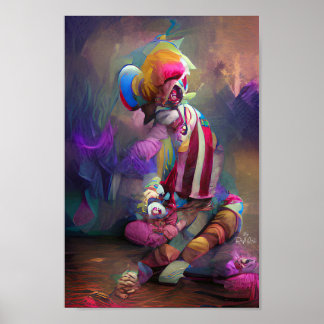 SAD CLOWN  fantasy art illustration poster