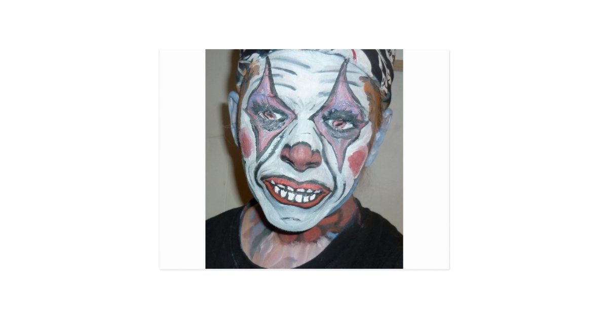 Sad Clowns Scary Clown Face Painting Postcard Zazzle Com