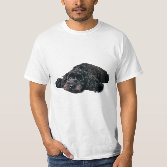 Sad cocker poodle mix puppy  t-shirt (Front)