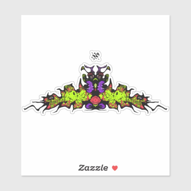 Sad colorful goblin demon creature v1 sticker (Sheet)