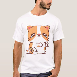 Sad Crying Cat But Thumbs Up T-Shirt
