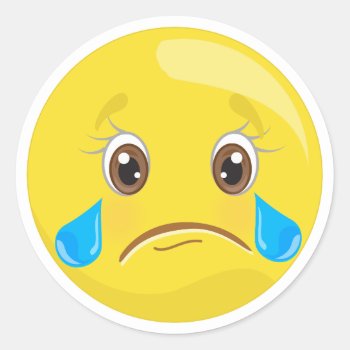 Sad Crying Emoji Stickers by MishMoshEmoji at Zazzle
