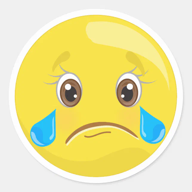 Sad Crying Emoji Stickers | Zazzle