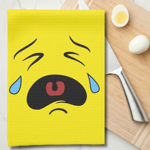 Sad Crying Face Emoji Funny Towel