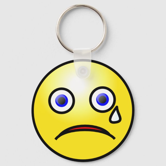 Sad Crying Face Keychain (Front)