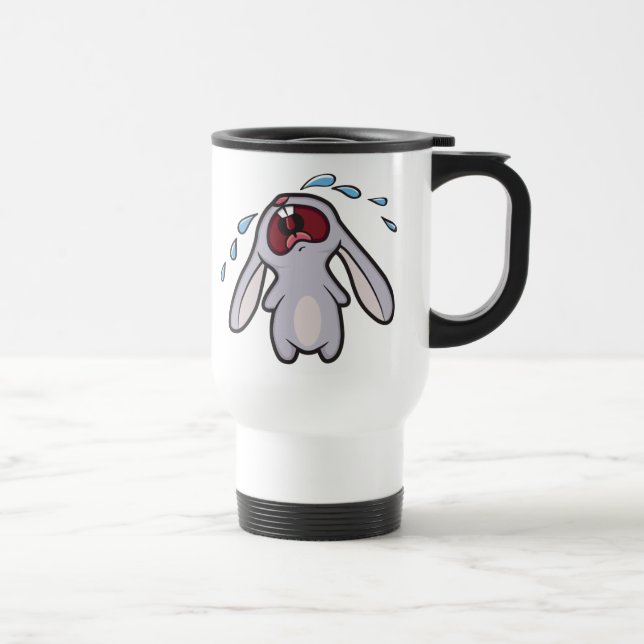Sad Crying Rabbit | Bawling Bunny Travel Mug (Right)