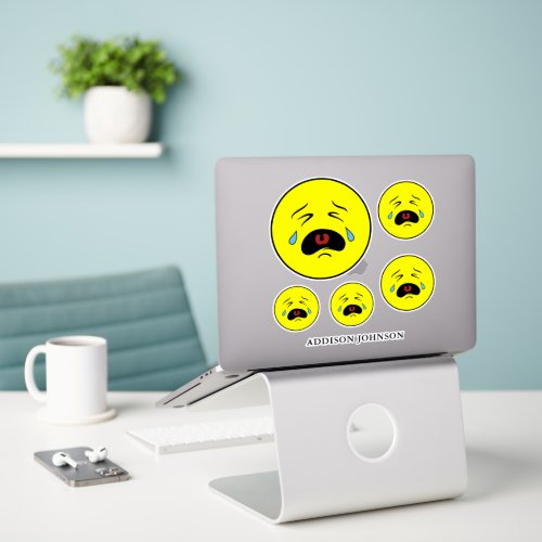 Sad Crying Tears Yellow Face Collection Name 8 Sticker