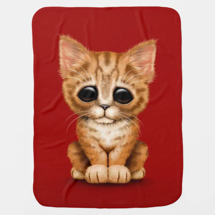 Sad Cute Orange Tabby Kitten Cat On Red Receiving Blanket Zazzle Com Sad Cute Orange Tabby Kitten Cat On Red Receiving Blanket Zazzle Com