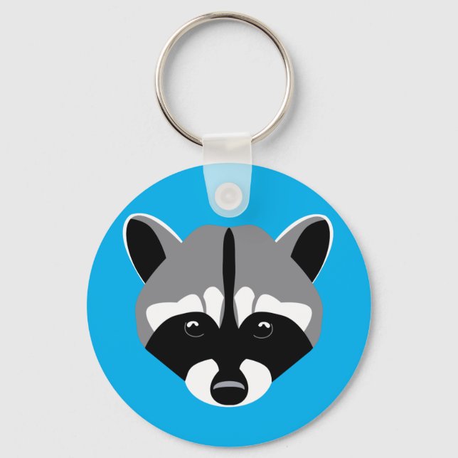 Sad Cute Raccoon Keychain (Front)