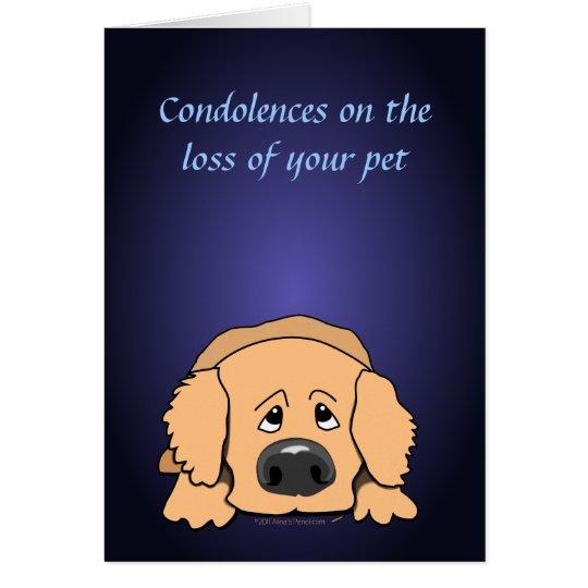 Sad Dog Cartoon Condolences Pet Sympathy Card