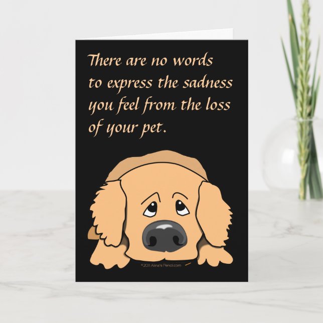 Sad Dog Cartoon Pet Sympathy Card for Loss of Pet (Front)