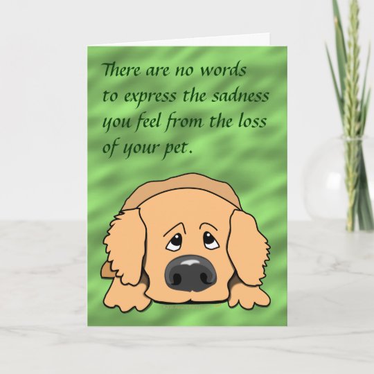 Sad Dog Cartoon Pet Sympathy Card For Loss Of Pet Zazzle Com