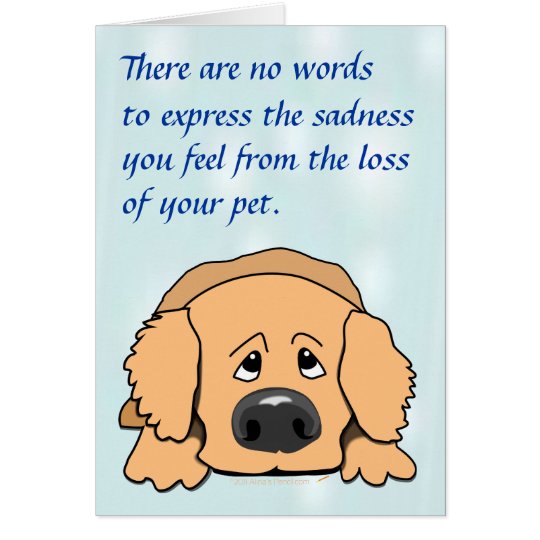 Sad Dog Cartoon Pet Sympathy Card for Loss of Pet | Zazzle.com