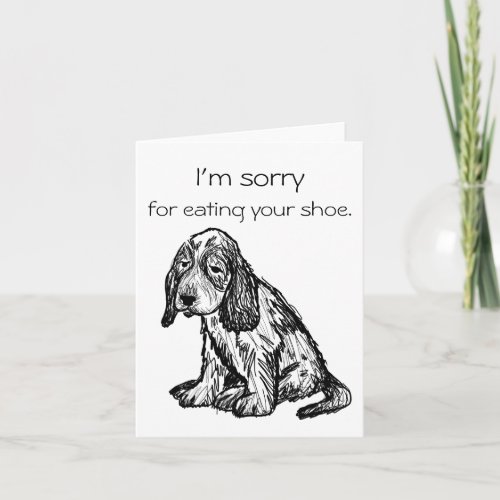 Sad dog guilty dog apology sorry for eating your card