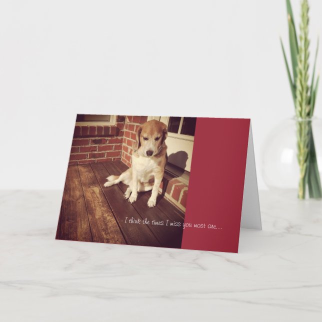 Sad dog missing you card (Front)