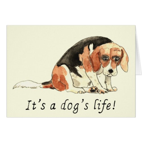 Sad Dog watercolor and life quote