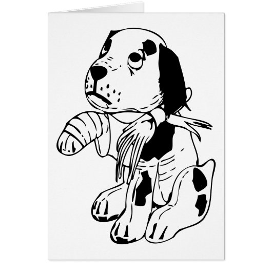 Sad Dog With Broken Leg Cards (Front)