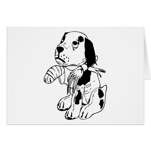 Sad Dog With Broken Leg Cards (Front Horizontal)