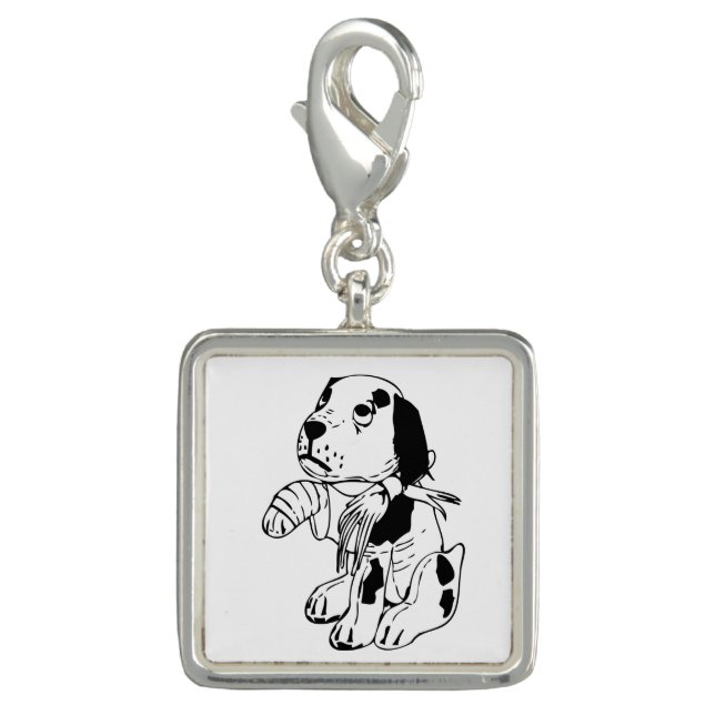 Sad Dog With Broken Leg Charm (Front)