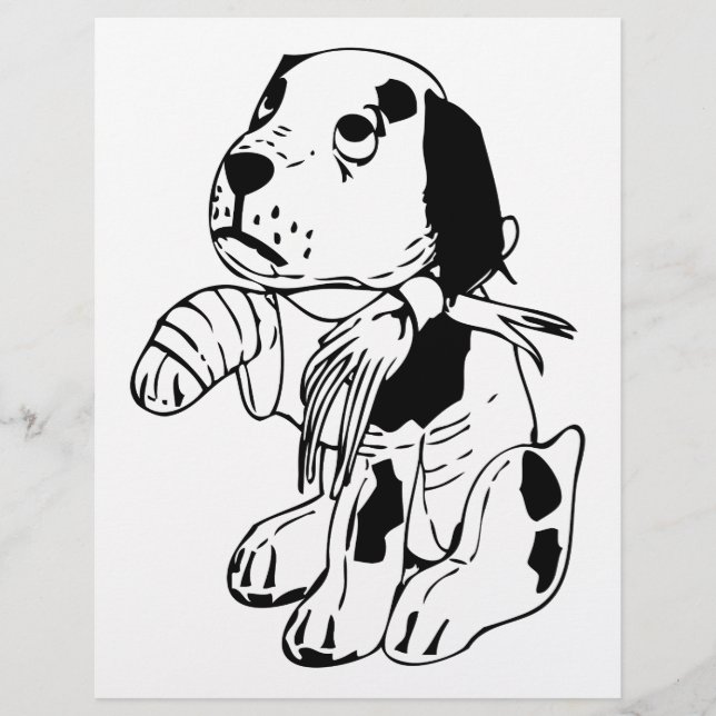 Sad Dog With Broken Leg Flyer (Front)