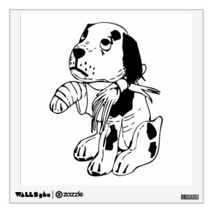Sad Dog With Broken Leg Wall Decal