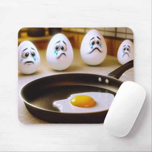 Sad Eggs With Fry Pan Mouse Pad