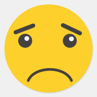Sad Emoji Classic Round Sticker