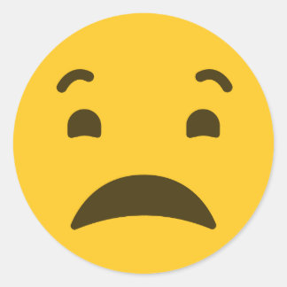 Sad Emoji Classic Round Sticker