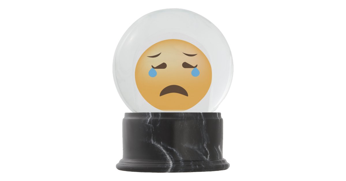 Globe snow icon Sad Emoji Snow Globe | Zazzle.com