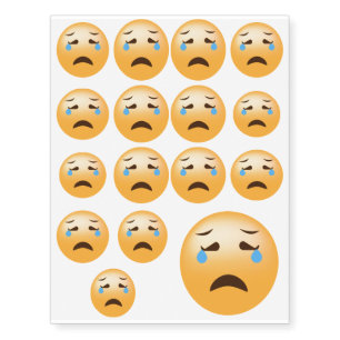Sad Emoji Temporary Tattoos