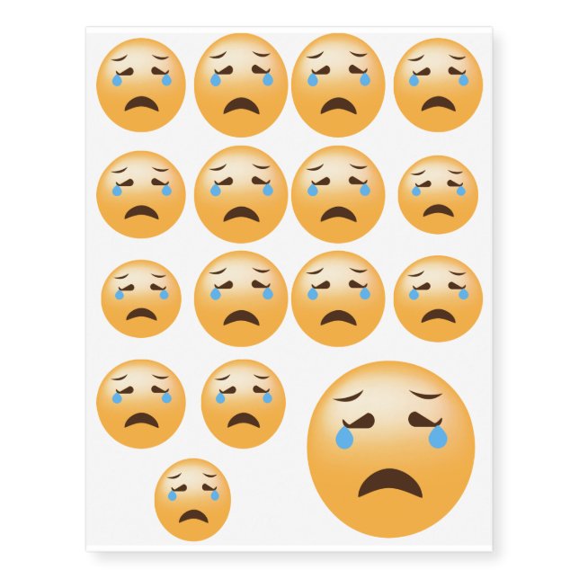 Sad Emoji Temporary Tattoos (Front)