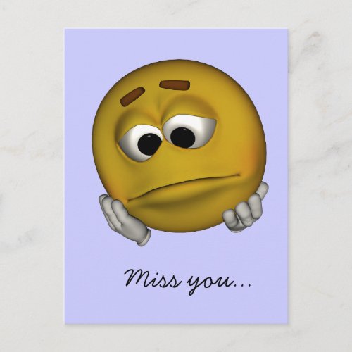 Sad Emoticon Postcard