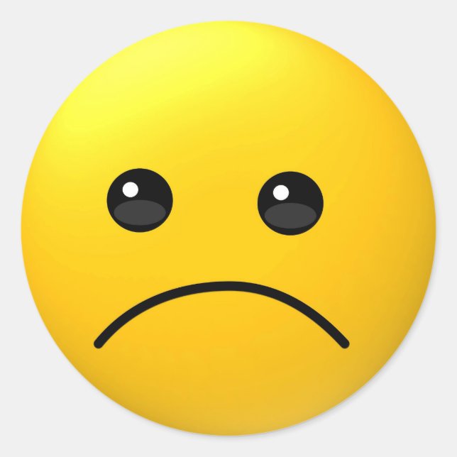 Sad expression emoji sticker (Front)