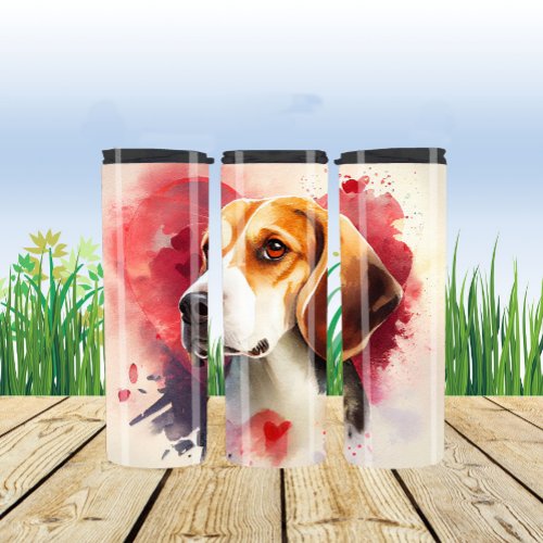 Sad Eye Beagle Pup Face Thermal Tumbler