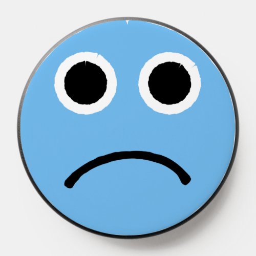 Sad Face Blue Frowning Emoticon Emoji PopSocket