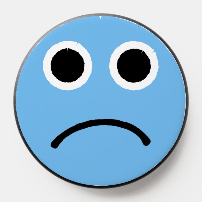 Sad Face Blue Frowning Emoticon Emoji PopSocket (Popsocket)